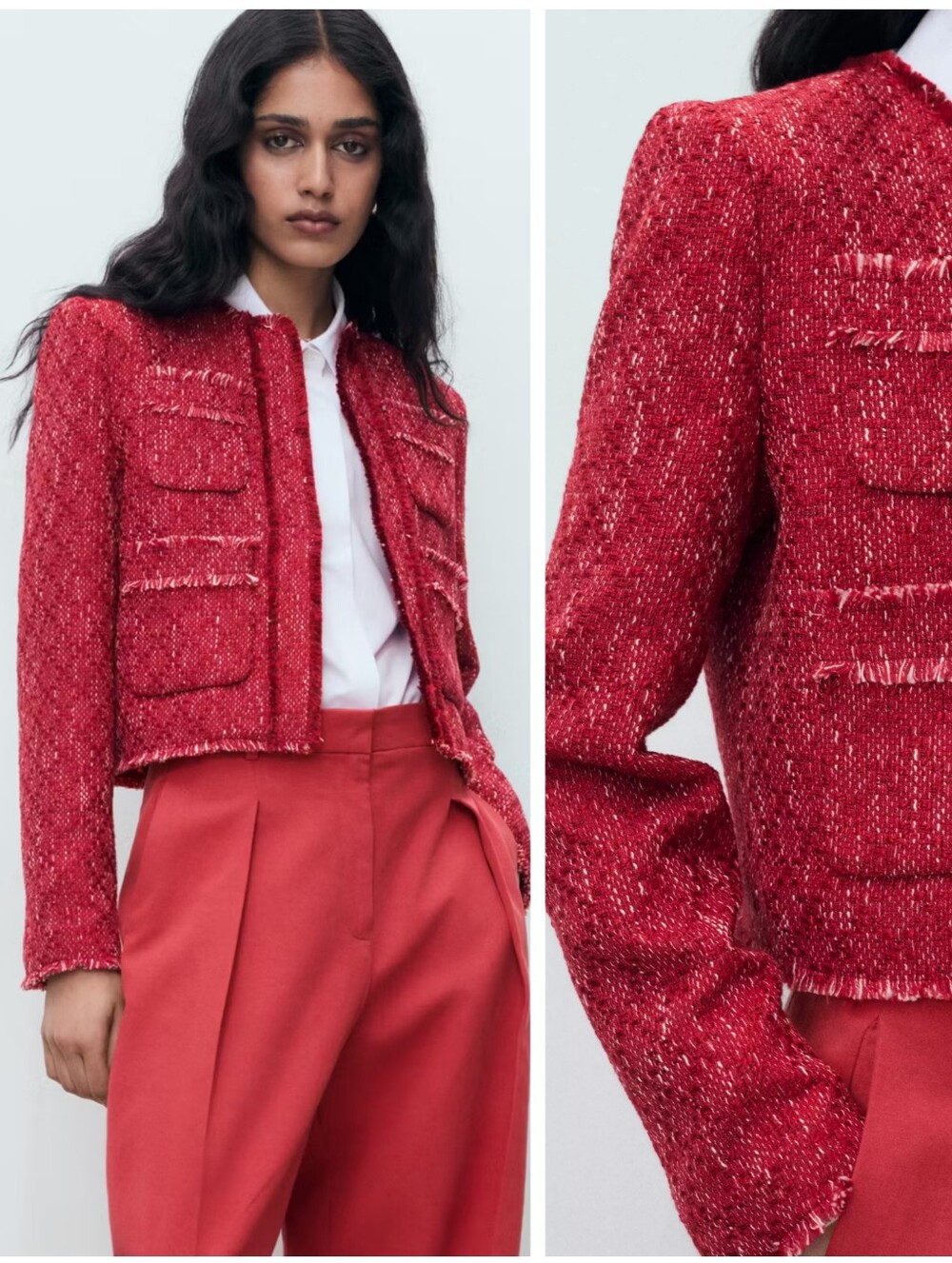 MANGO Tweed Blazer